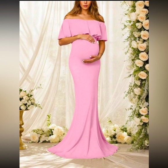 Large Elegant Pink Maternity Dress NWT - Picture 1 of 4